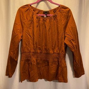 Universal threads Target peplum top burnt orange
